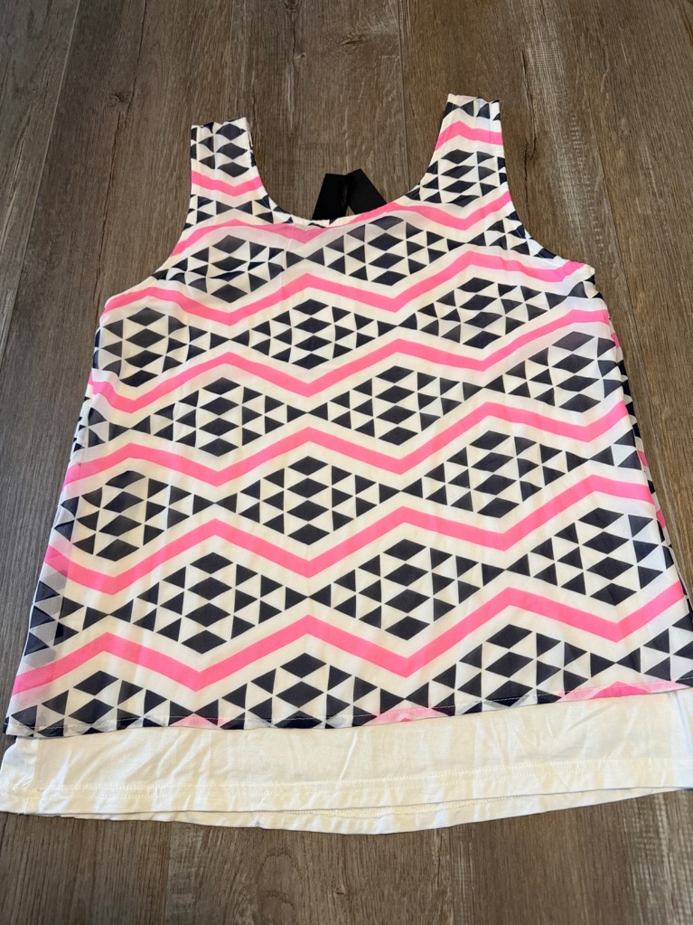 C. Luce Pink, Navy & Cream Geometric Tank - Picture 4 of 5